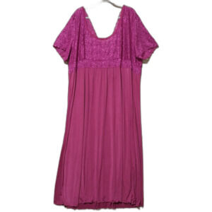 Amoureuse gown Womens 3X pink sheer lace top maxi nightdress Romantic Loungewear